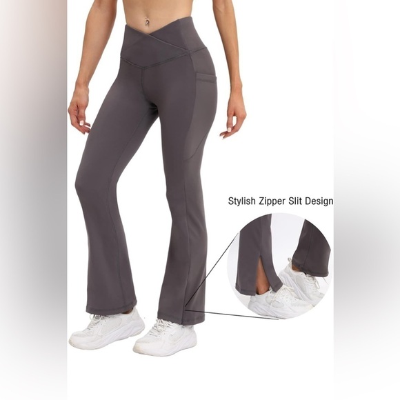 NWT Women's Bootcut Yoga Pants with Pockets Sz M or L - Picture 2 of 10